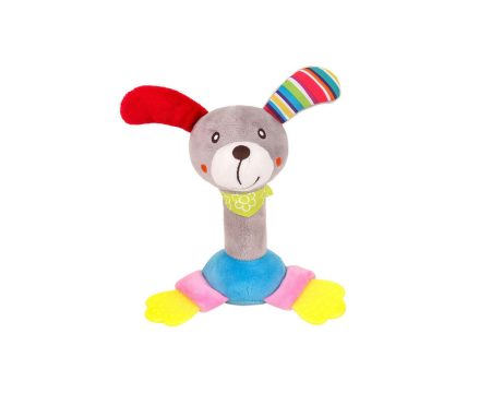 Kutyás csörgős plüssjáték rágókával